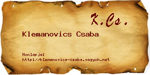 Klemanovics Csaba névjegykártya