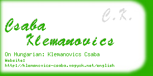 csaba klemanovics business card